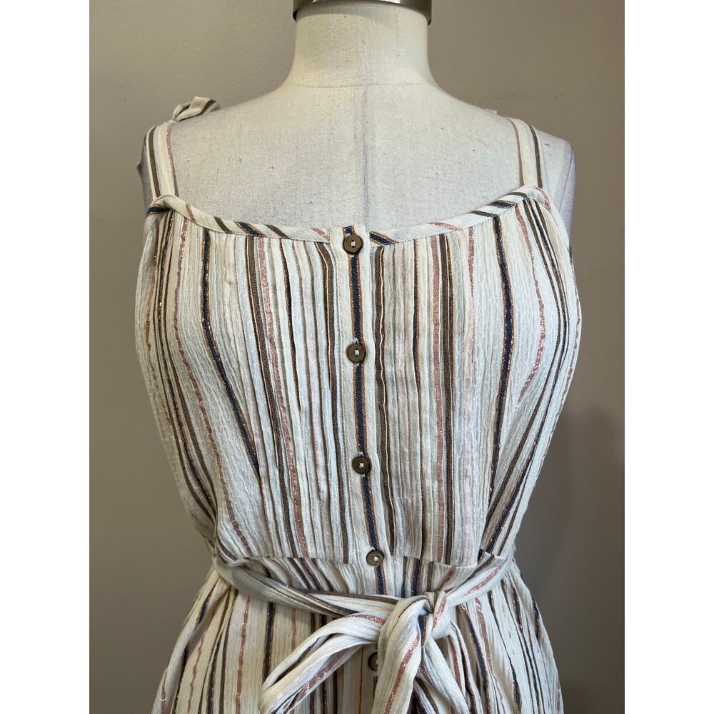 Veronica Beard Michi Metallic Stripe Maxi Dress Elegant Occasion Size Large - Picture 5 of 11